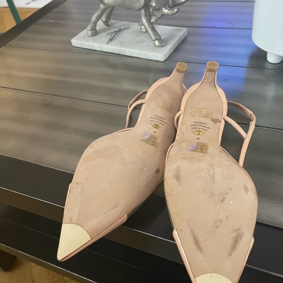 Stuart Weitzman Nude Pink Pointed Slingback Heels - Picture 3 of 4